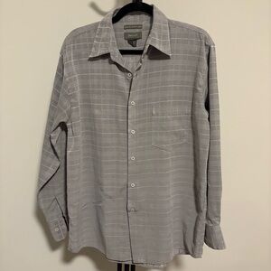 Classic Gray Plaid Men's Shirt